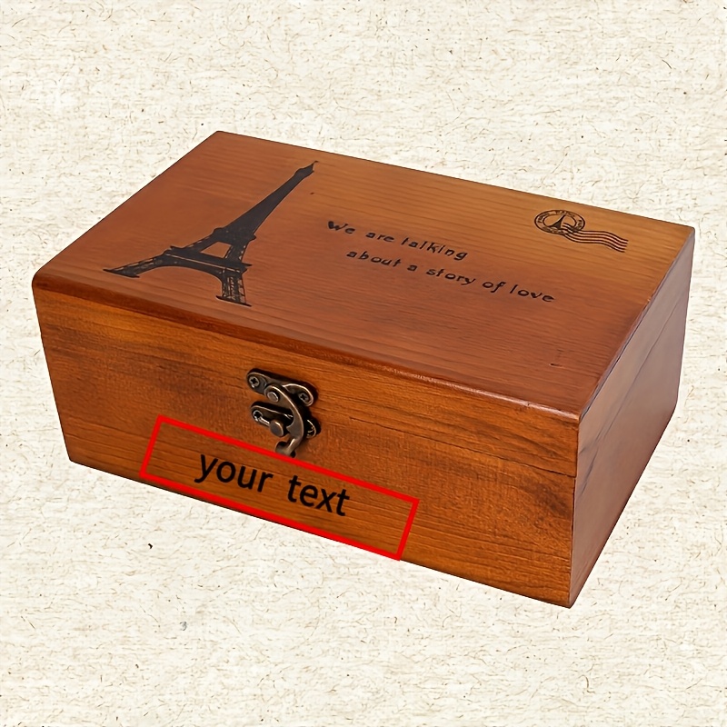 Custom Retro Pine Wood Storage Box for Personal Items